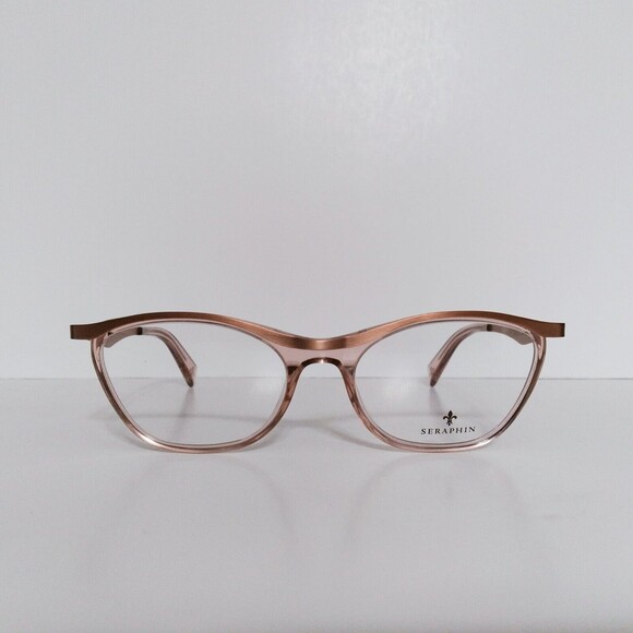 Women's Seraphin Rose Gold Designer Cat Eyeglasses Frames Handmade In Japan - Picture 1 of 5